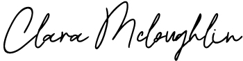 Clara Mcloughlin - written in handwriting font
